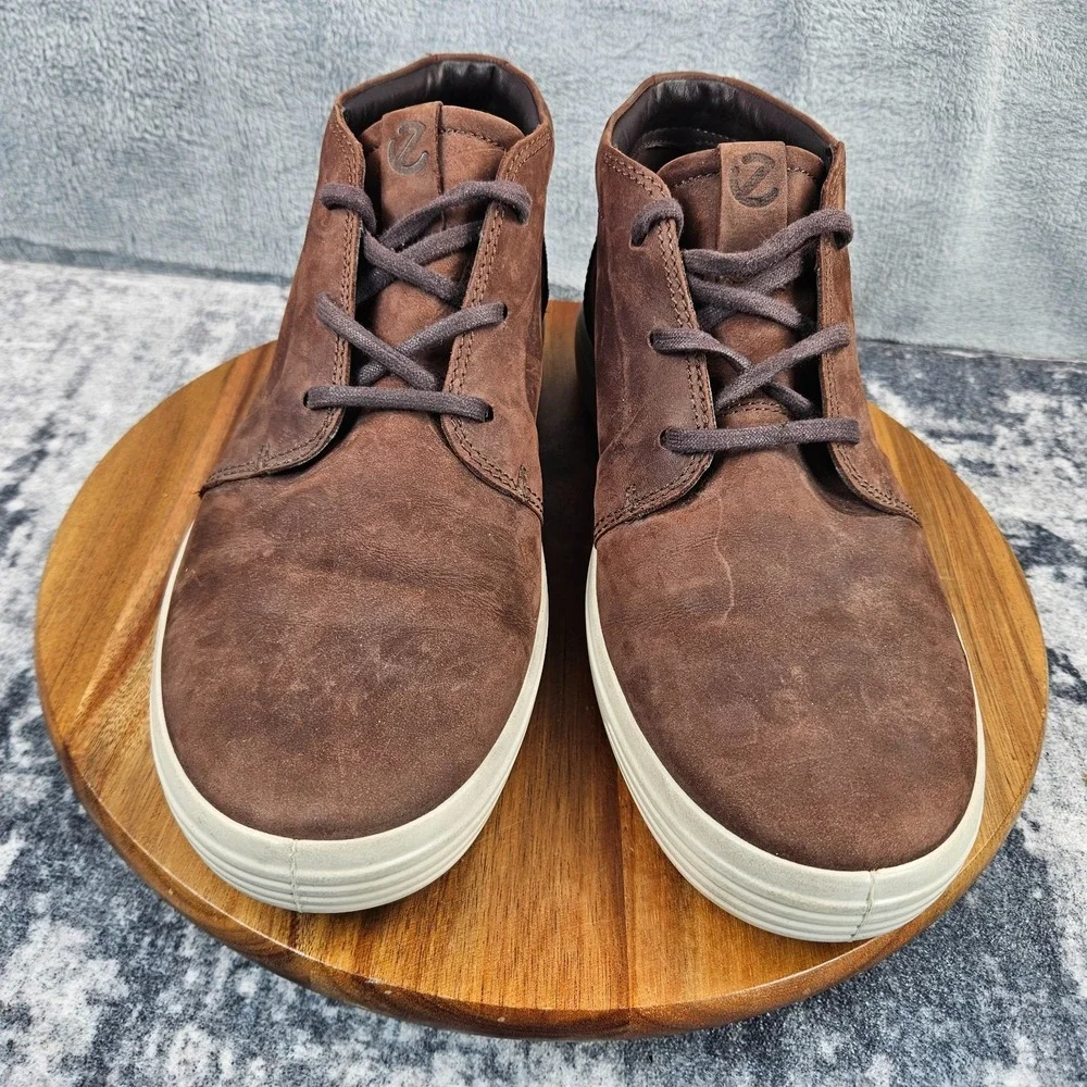 Ecco Soft 7 Chukka Boots Mens 10 Brown Leather Ankle Casual Shoes Sneakers